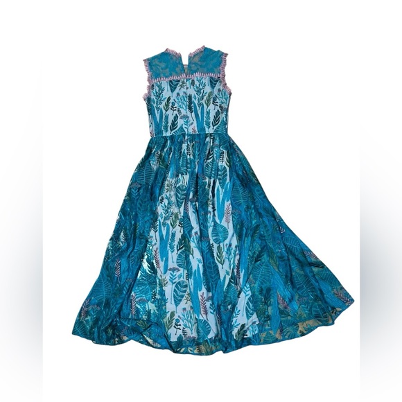 Isabel Garcia Authentic Azima X BHLDN  Midi Sundress Size Small Blue Embroidered - Picture 11 of 15